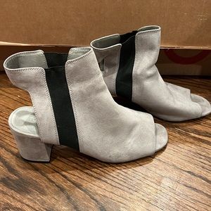 Gray Topshop Peep Toe Booties